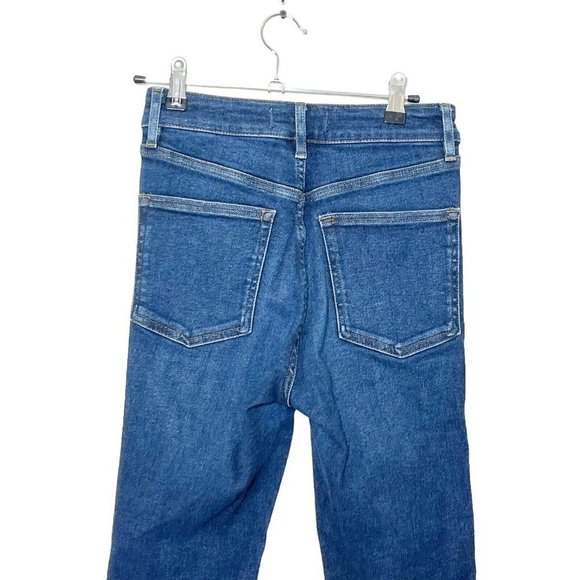 Free People High Rise Jegging Jeans Raw Hem Indigo Blue Women’s Size 27 Skinny - Picture 5 of 13